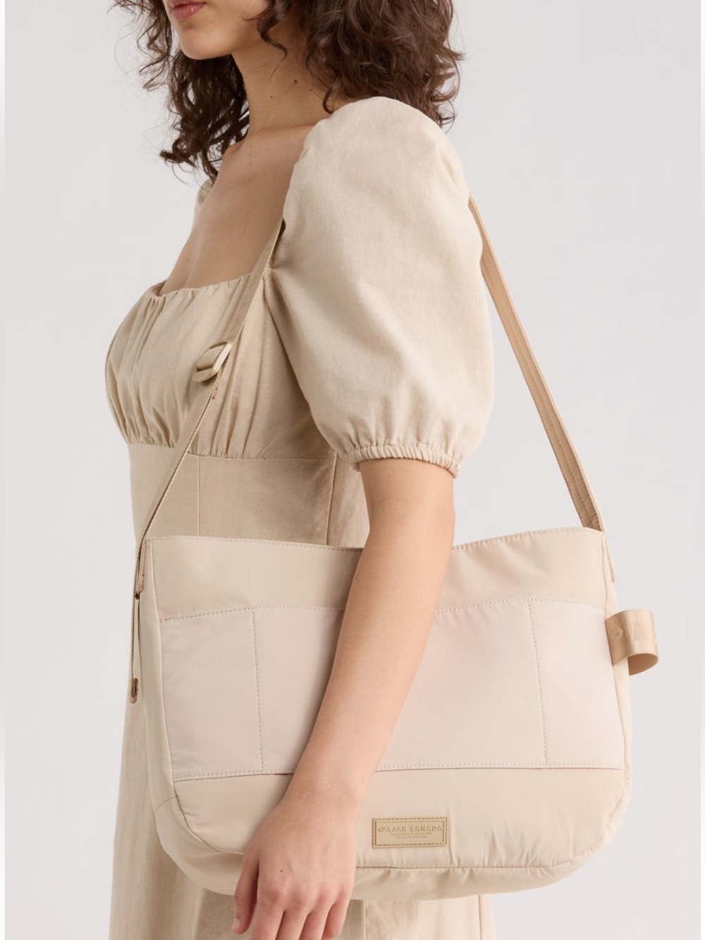 Pajar Pale/Beige Harrow Quilted Shoulder/Crossbody Bag Unisex NWT